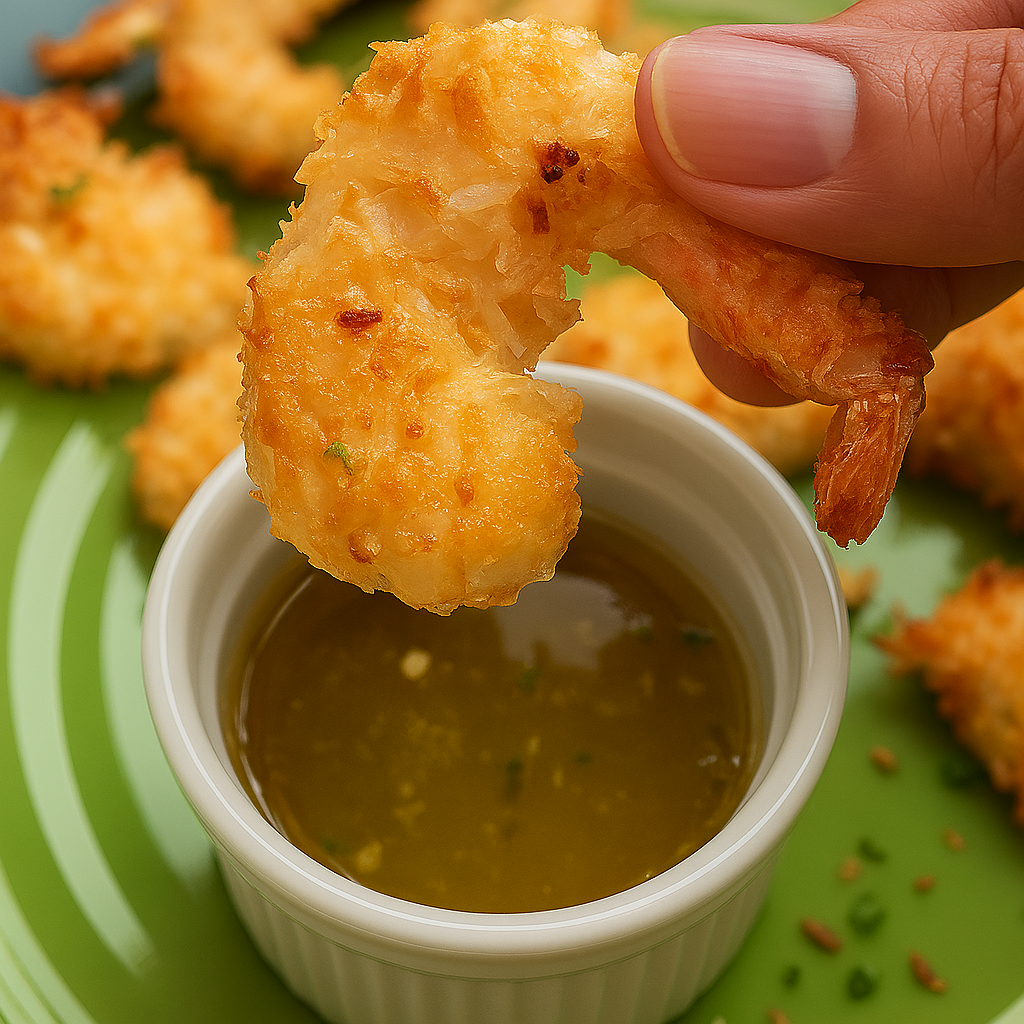 BAKED COCONUT SHRIMP WITH KELLY’S PINEAPPLE JALAPENO JELLY