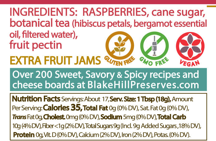 Raspberry Hibiscus Preserve 10.8oz nutrition facts