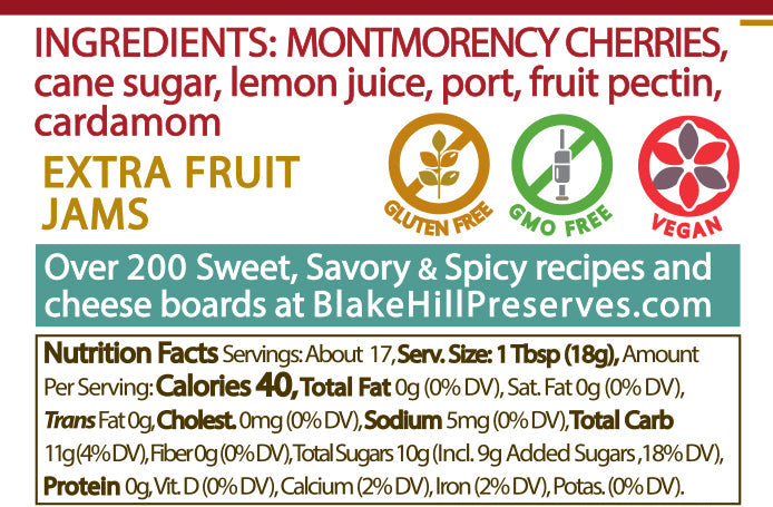 Tart Cherry with Cardamom & Port 10.8oz nutrition facts
